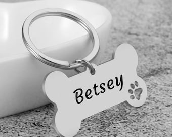 Custom Bone Dog Tag, Dog ID Tag, Personalized Dog Tag, Engraved Dog Tag