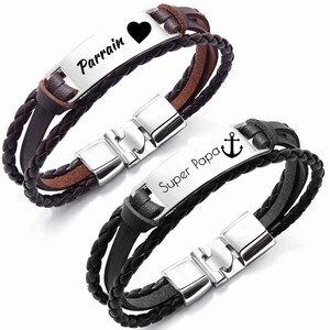 Gepersonaliseerde herenarmband, verjaardagscadeaus voor vriend, kerstcadeau, verborgen boodschap armband heren, gegraveerde herensieraden