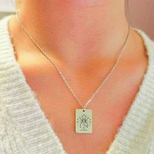 Collier de zodiaque de tarot, Collier personnalisé signe astrologique zodiac, Bijou personnalisé, Cadeaux pour elle, Cadeau Saint Valentin