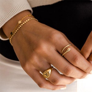 Anillo inicial personalizado, anillo de letras del alfabeto, anillo personalizado, anillo de dama de honor, regalo personalizado para ella