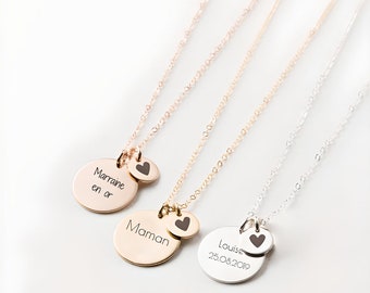 Collier initial personnalisé pour femme, Bijoux personnalisés, Collier initial gravé, Cadeau de Noël, Cadeau maman • Cadeau anniversaire