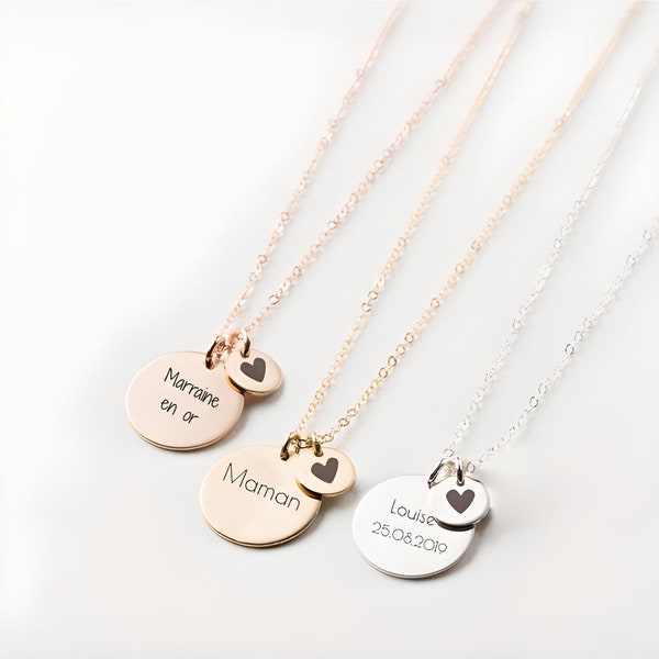 Collier initial personnalisé pour femme, Bijoux personnalisés, Collier initial gravé, Cadeau de Noël, Cadeau maman • Cadeau anniversaire