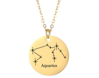 Collar de mujer Signo del zodiaco Constelaciones astrológicas personalizadas, idea de regalo para ella, joyería de mujer