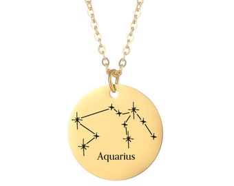 Collier femme  Signe Zodiac Personnalisé Constellations Astrologique, idée cadeau pour elle, bijoux femme