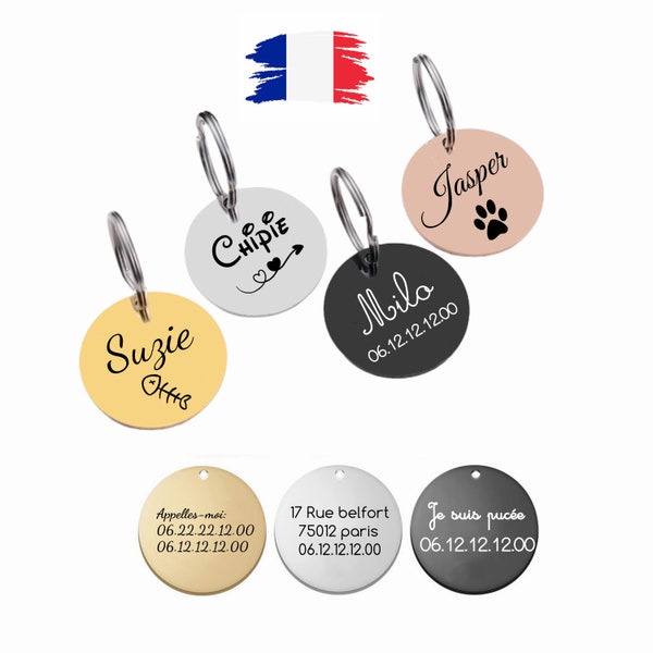 Médaille pour chat personnalisée, Médaillon Personnalisé animaux, Médaille Personnalisé gravée, Médaille gravée pour petit animal