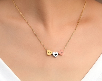 Collier Cœur Personnalisé, Collier Charme Cœur Amour personnalisable, Collier prénom, Bijou Maman, Cadeau pour Elle, Cadeau Saint Valentin