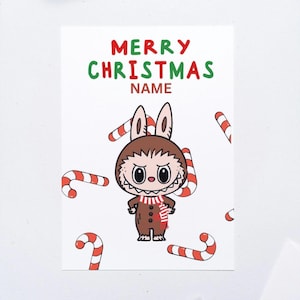 Labubu | Cartão Labubu personalizado | Cartão de Natal Labubu | Cartão de Natal | Cartão em branco | Cartão de Natal personalizado | Cartão personalizado | Personalizado