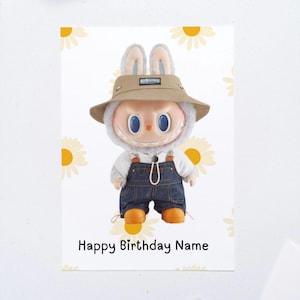 Labubu / Tarjeta Labubu de Popmart / Tarjeta Labubu linda / Tarjeta de felicitación / Tarjeta en blanco / Tarjeta navideña personalizada / Tarjeta personalizada / Personalizada