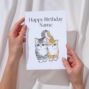 Mofusand Inspired Birthday Card Custom Card Happy Birthday Card  Birthday Personalised Custom Greeting Card Blank