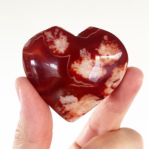 Carnelian Flower Agate Heart