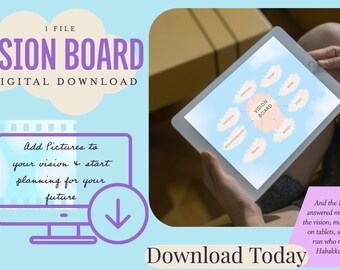 Vision Board, Printable, Digital Download, Christian Devotional, Goodnotes, Notability