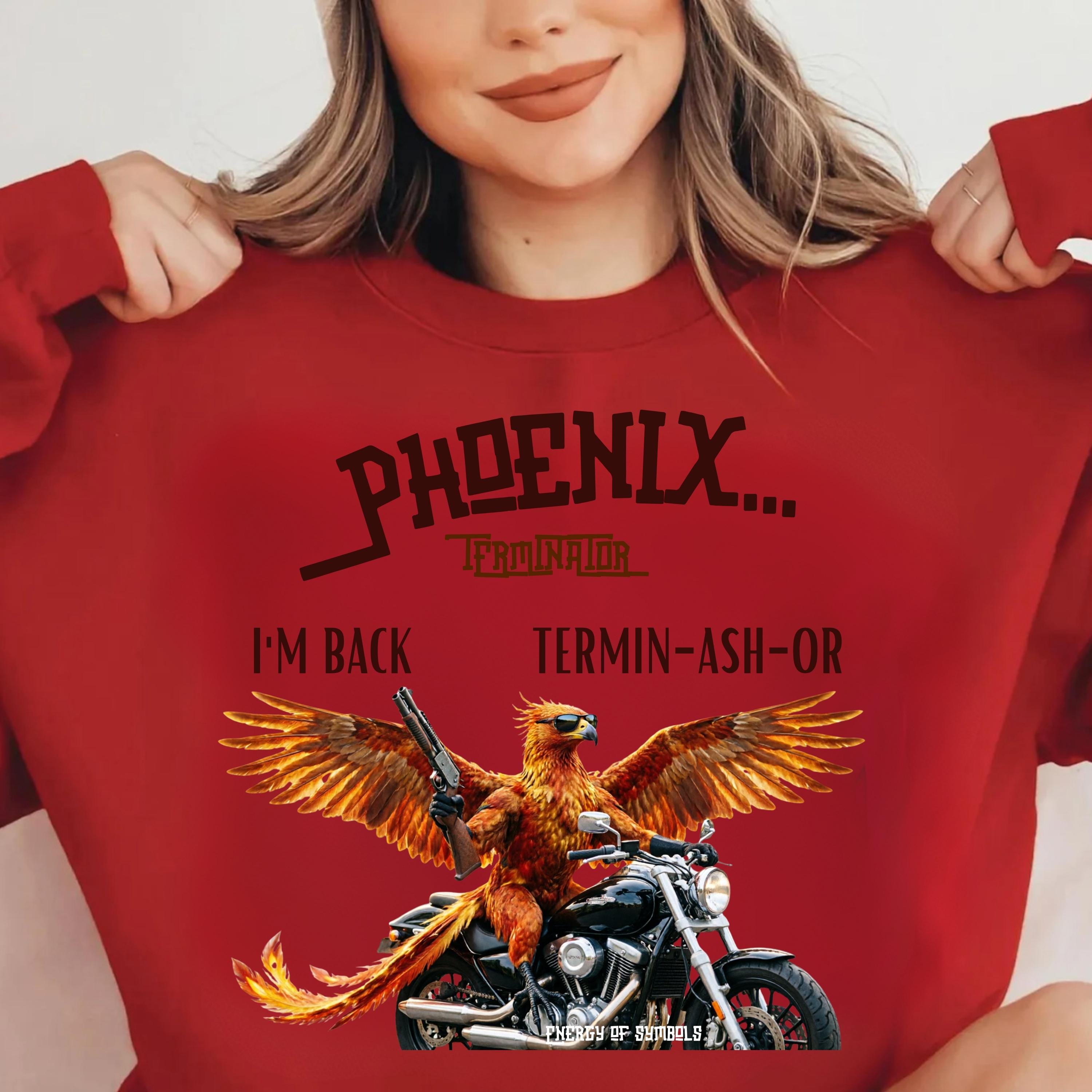 Terminator Sublimination Terminator Phoenix PNG Terminashor Funny Mythical Bird I'm Back Rising ...