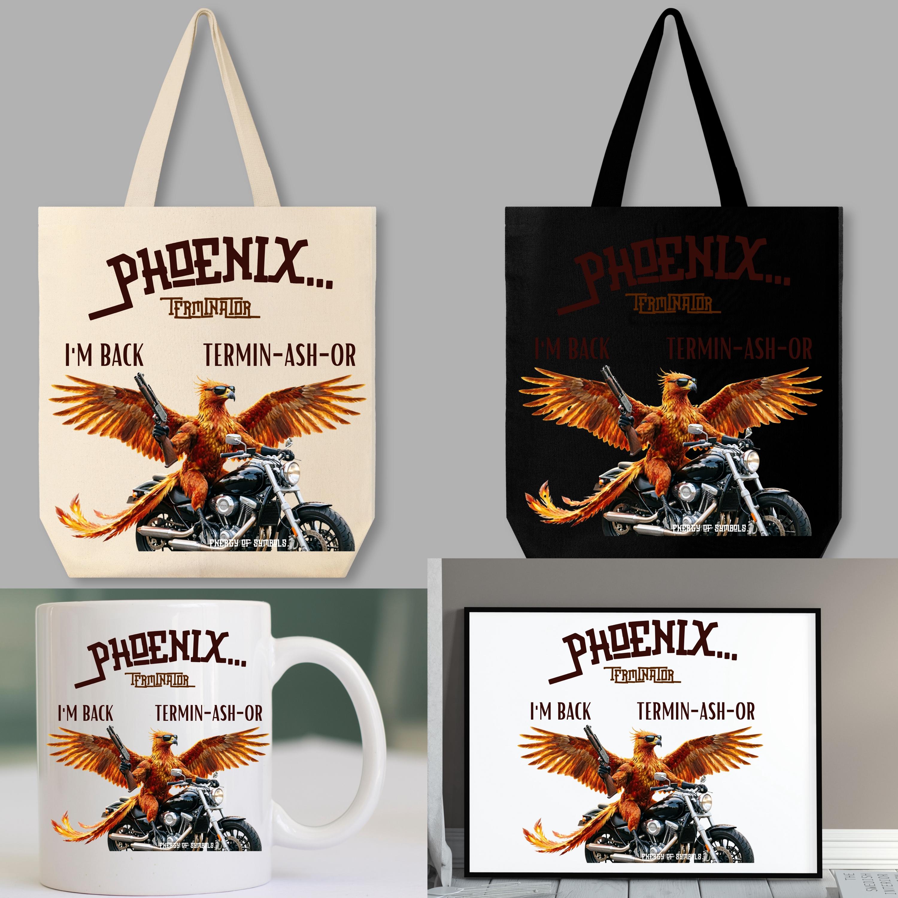 Terminator Sublimination Terminator Phoenix PNG Terminashor Funny Mythical Bird I'm Back Rising ...