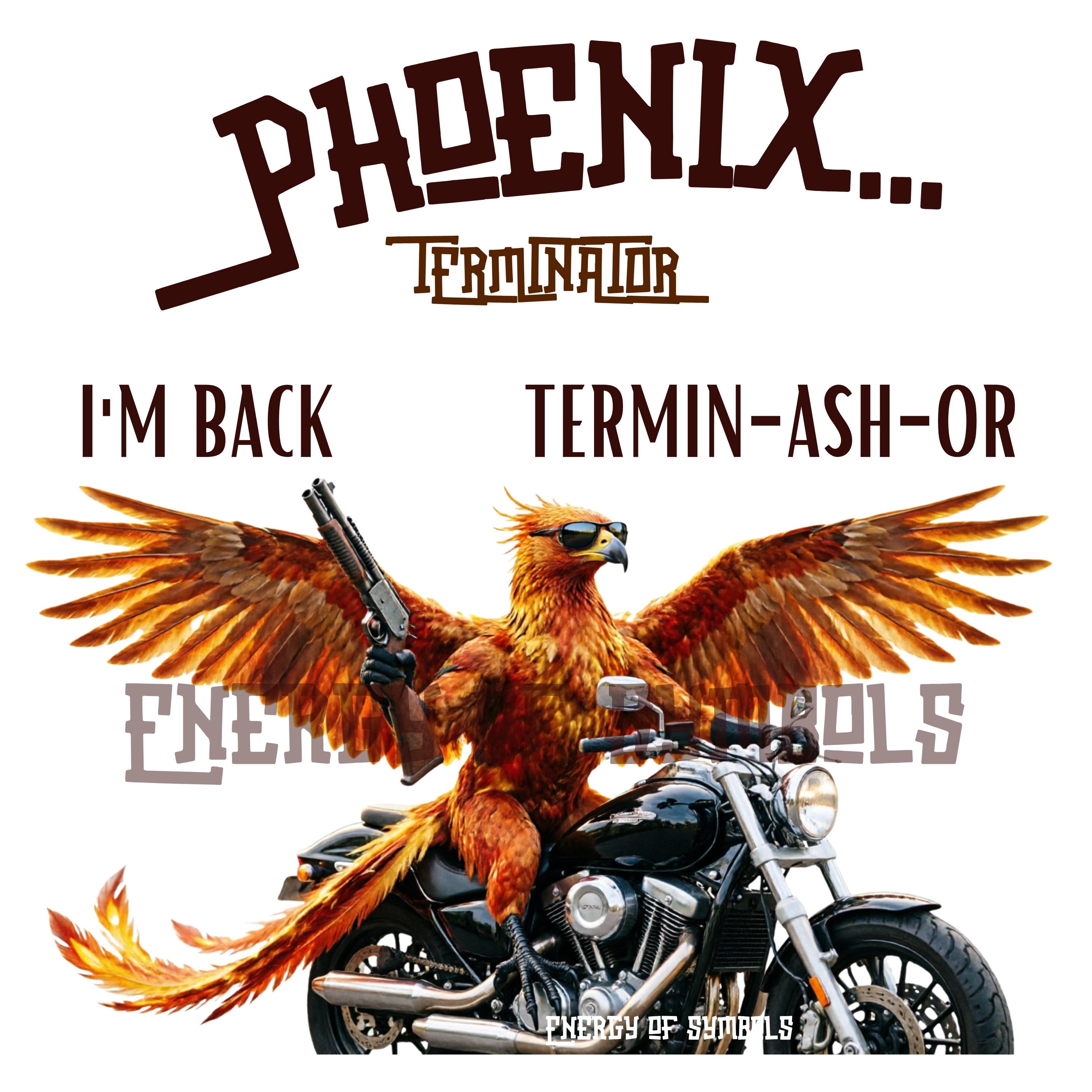 Terminator Sublimination Terminator Phoenix PNG Terminashor Funny Mythical Bird I'm Back Rising ...