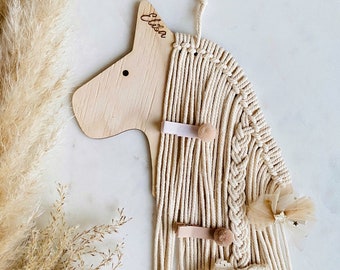 Hair clip storage personalized wooden horse