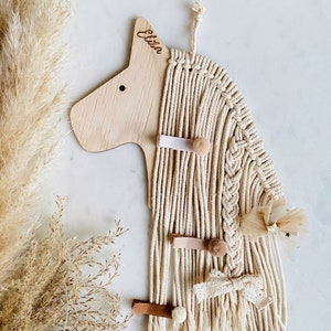 Hair clip storage personalized wooden horse