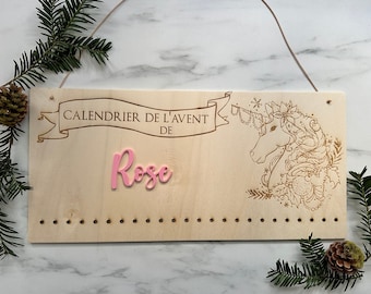 Calendario de adviento personalizado con nombres en 3D | Calendario de adviento de madera | Navidad | Adviento | Calendario de adviento para rellenar, para niños