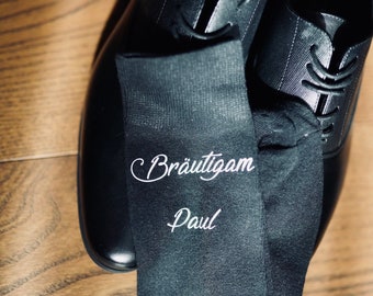 Hochzeits Socken personalisiert für Bräutigam Trauzeuge Brautvater
