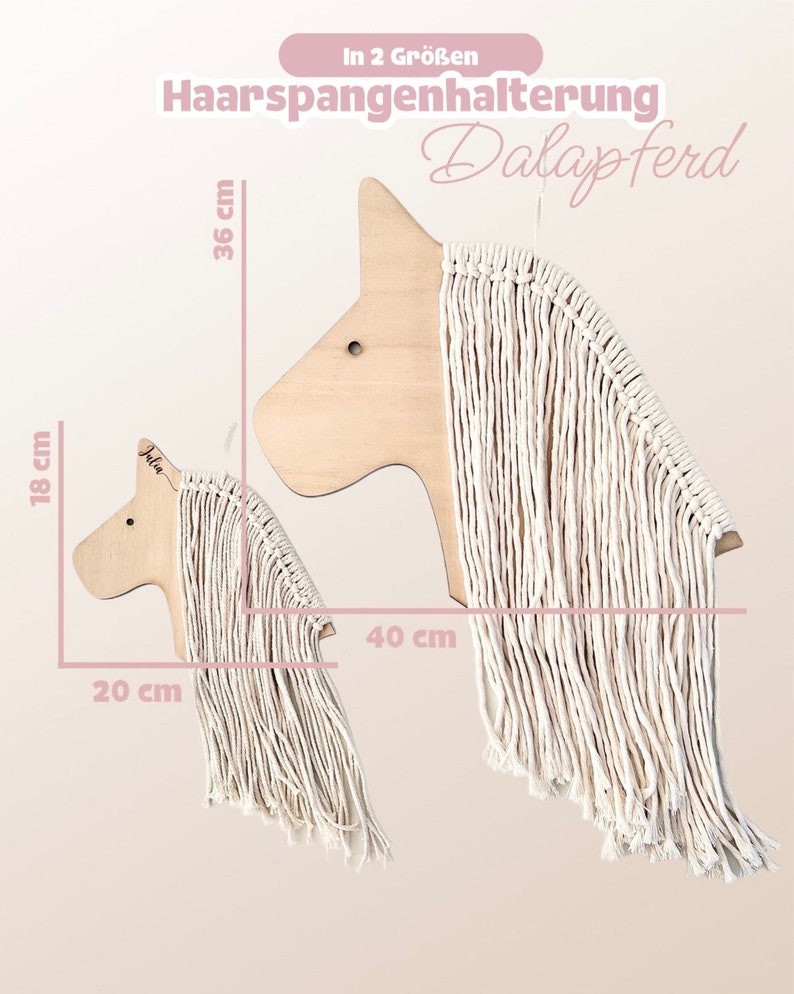Rangement pince à cheveux cheval en bois personnalisé image 10
