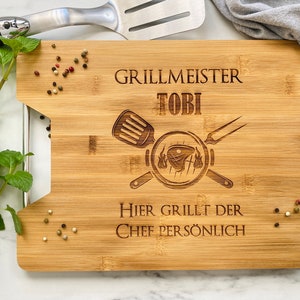 Personalized cutting board including engraving - gift for Father&#39;s Day, grill master, men, serving board, birthday gift for the boss