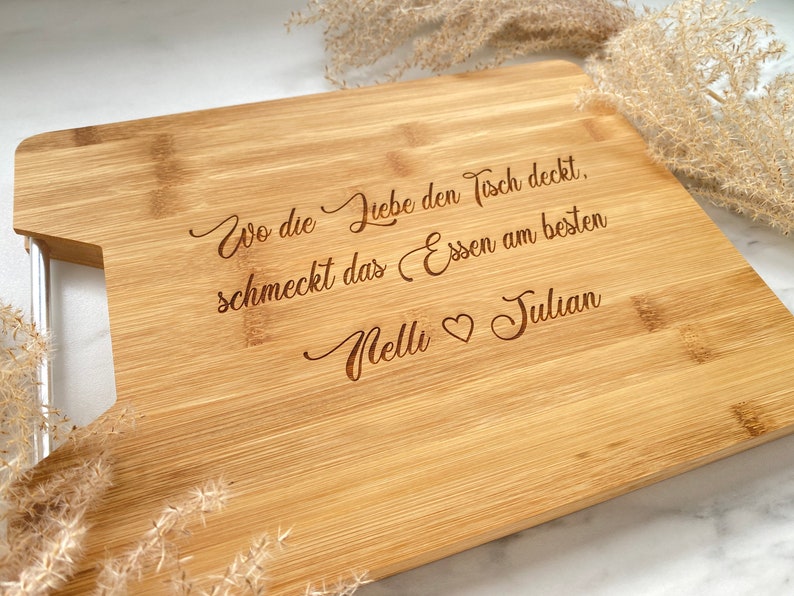 Schneidebrett personalisiert als Hochzeitsgeschenk oder Paargeschenk verschiedenen Varianten Bild 5