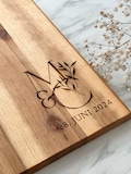 Personalized large serving board made of acacia or olive wood – Engraved with initials | Perfect wedding or housewarming gift