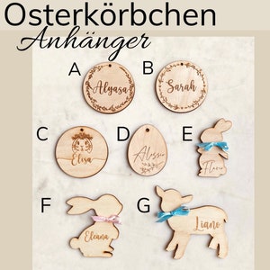 Ostern Anhänger personalisiert Osterkörbchen aus Weide Osterkorb mit Namen Körbchen in zwei Größen süße Blumenmädchen Korb