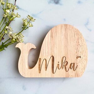 Wal Spardose personalisiert aus Holz – Mit Lasergravur – Einzigartiges Geschenk für Kinder zum Sparen lernen