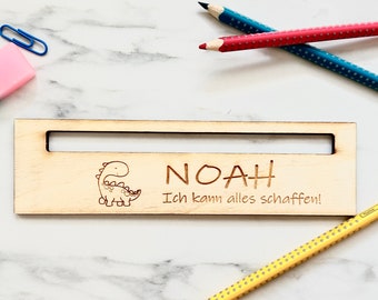 Personalized reading aid made of wood for the first graders to start school