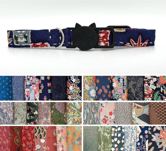 Kimono Silk Cat Collar (Vintage/ Upcycled Pet Collars)