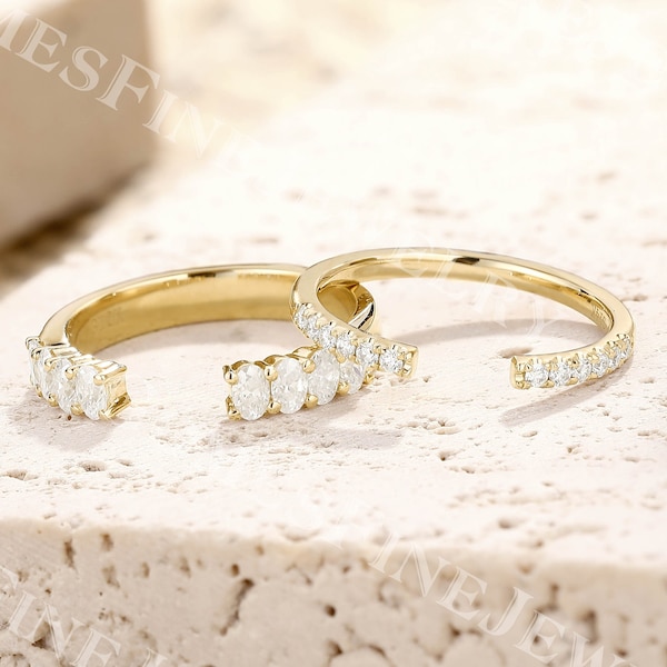 Double Stacked Open Band Etsy