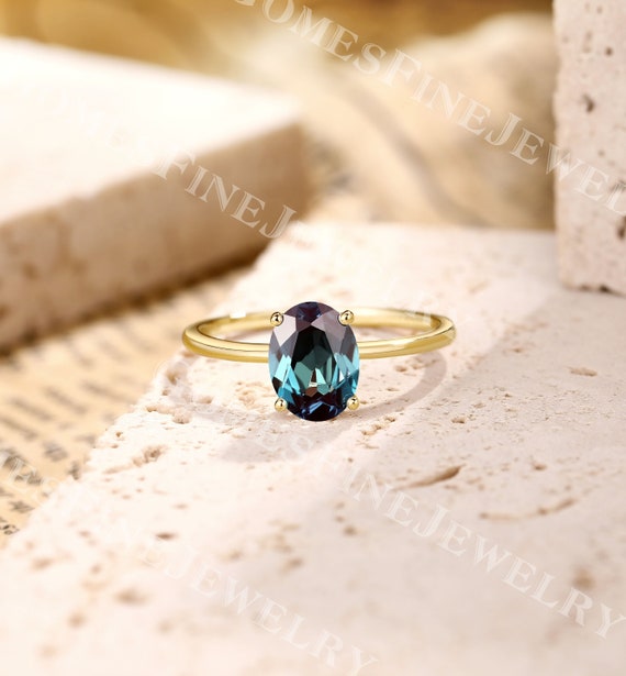 Real Alexandrite Ring: White Gold Antique Alexandrite Ring | 18k gold  engagement ring, White gold rings, Gold engagement rings