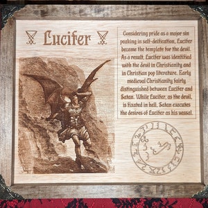 Lucifer informative decoration with custom frame