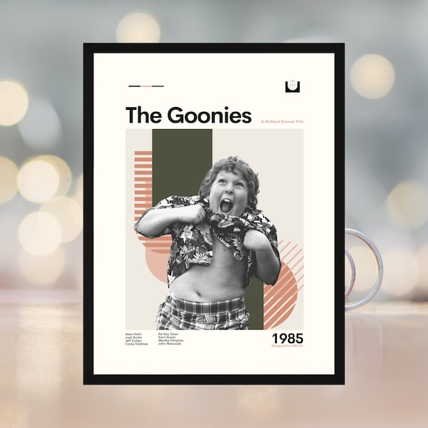 The Goonies, Mid Century Modern, Movie Poster, Retro, Print Set, Mid Century Art