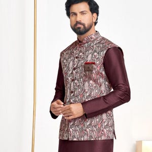 Indian Ethnic Nehru Jacket Kurta Pajama Set, Modi Jacket for Man,Handmade Bundi Jacket,Embroidery Nehru Jacket for Diwali, Kurta Pant Diwali