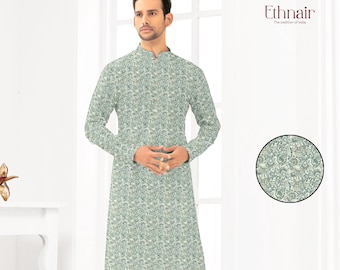 Strukturierte Pailletten Kurta Pyjama Set für Männer, Kurta Payjama für Diwali, Chikankari Kurta Hose für Männer, indische Hochzeit Kurta Pyjama Set