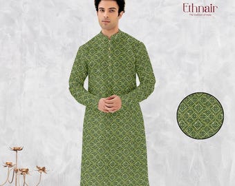 Strukturierte Pailletten Kurta Pyjama Set für Männer, Kurta Payjama für Diwali, Chikankari Kurta Hose für Männer, indische Hochzeit Kurta Pyjama Set