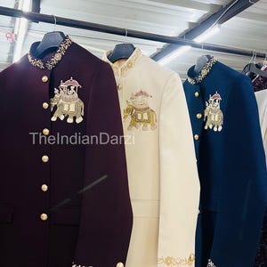 Wijn handwerk jodhpur voor mannen, jodhpuri voor verloving, cocktailpartypak, trouwpak bruidsjonkers, jodhpuri sherwani heren
