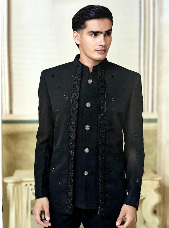 Custom Hand Work Jodhpuri Suit for Men, Jodhpuri Suit for Engagement, Cocktail Party Suit, Wedding Suit Groomsmen | FREE CUSTOM TAILORING