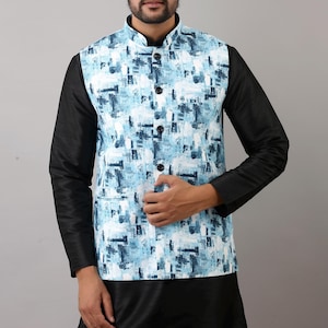 Indian Ethnic Nehru Jacket Kurta Pajama Set, Modi Jacket for Man, Handmade Bundi Jacket, Nehru Jacket for Diwali, Kurta Pajama for Diwali