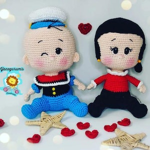 Popeye & Oliva baby pattern set