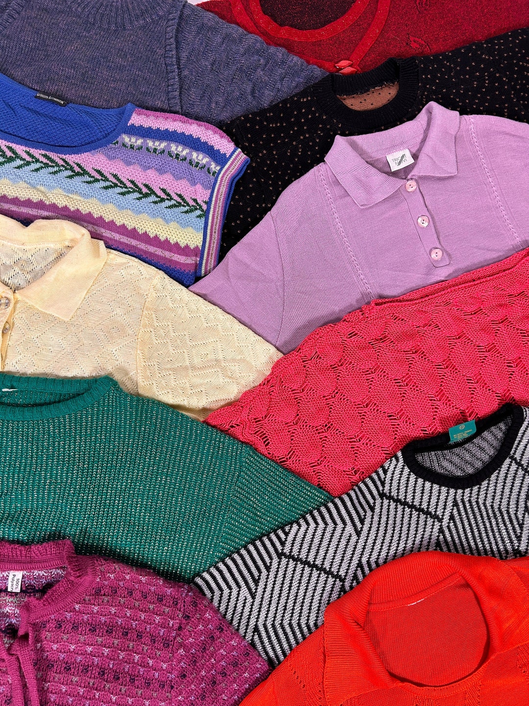 Mystery Vintage Box 10x 80's Knitwear Random Sorting Bulk Lot Retro