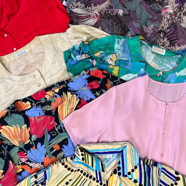 Mystery Vintage Box 10x 90s Blouse - Random Sorting Bulk Lot Retro Clothing Curated Original Vintage Wholesale Bundles to Resell