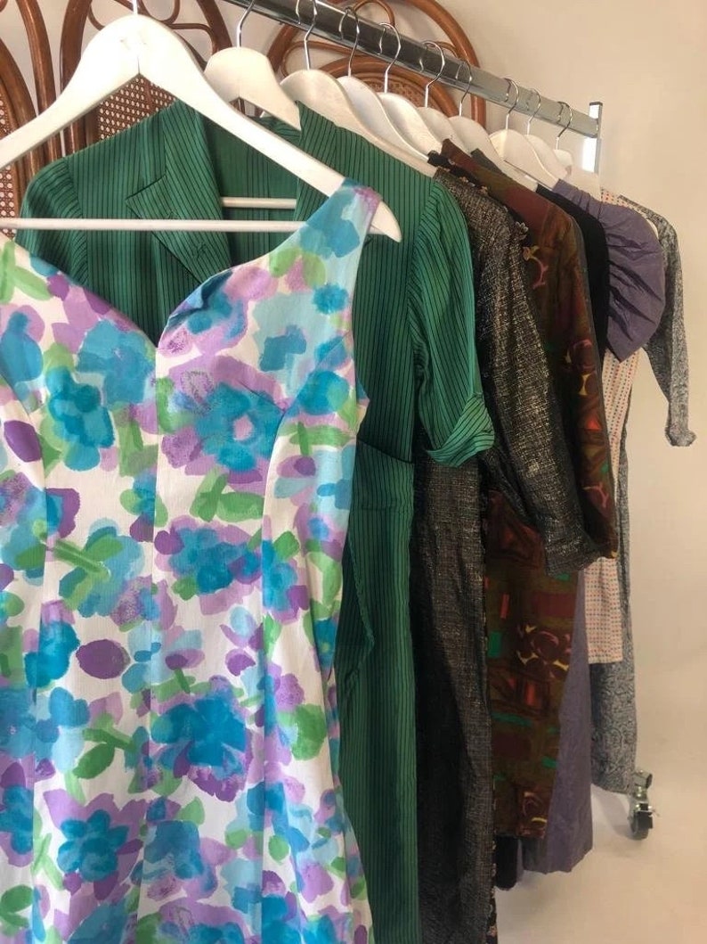 10x Vintage 40's 50's Dress Mix Bulk Lot Retro Clothing Curated