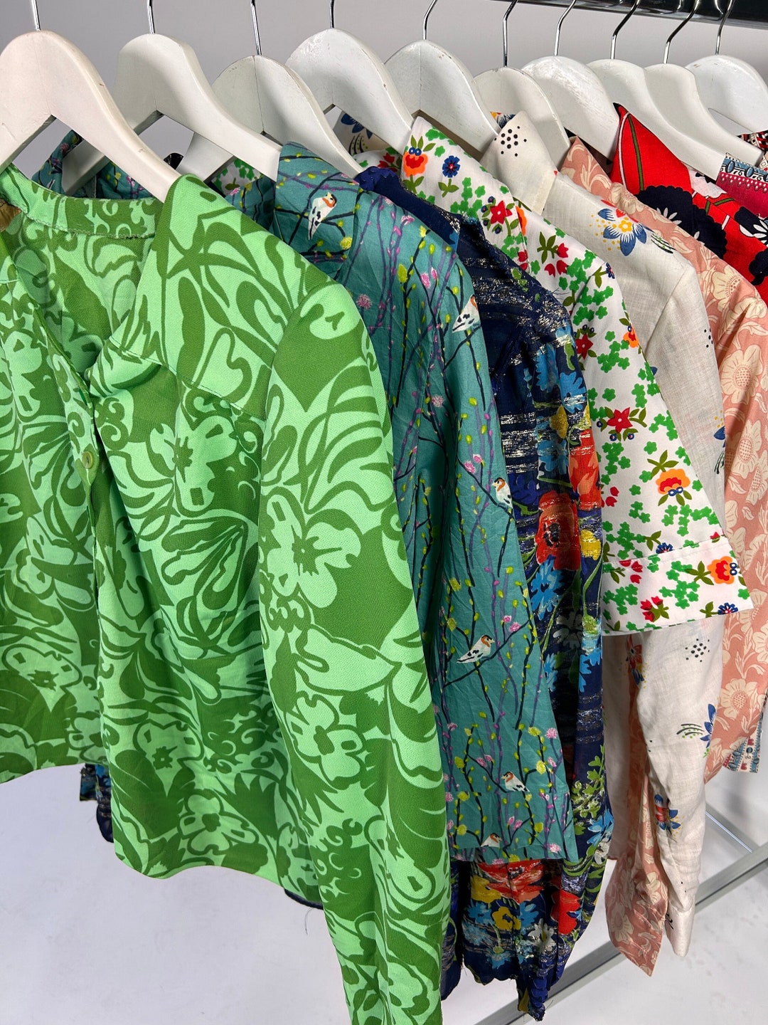 10x Vintage 70's Blouses Lady Mix Bulk Lot Retro Kleding Samengestelde