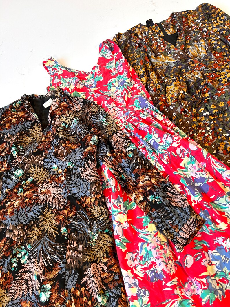 Mystery Vintage Box 10x 80's Dresses Random Sorting Bulk Lot Retro