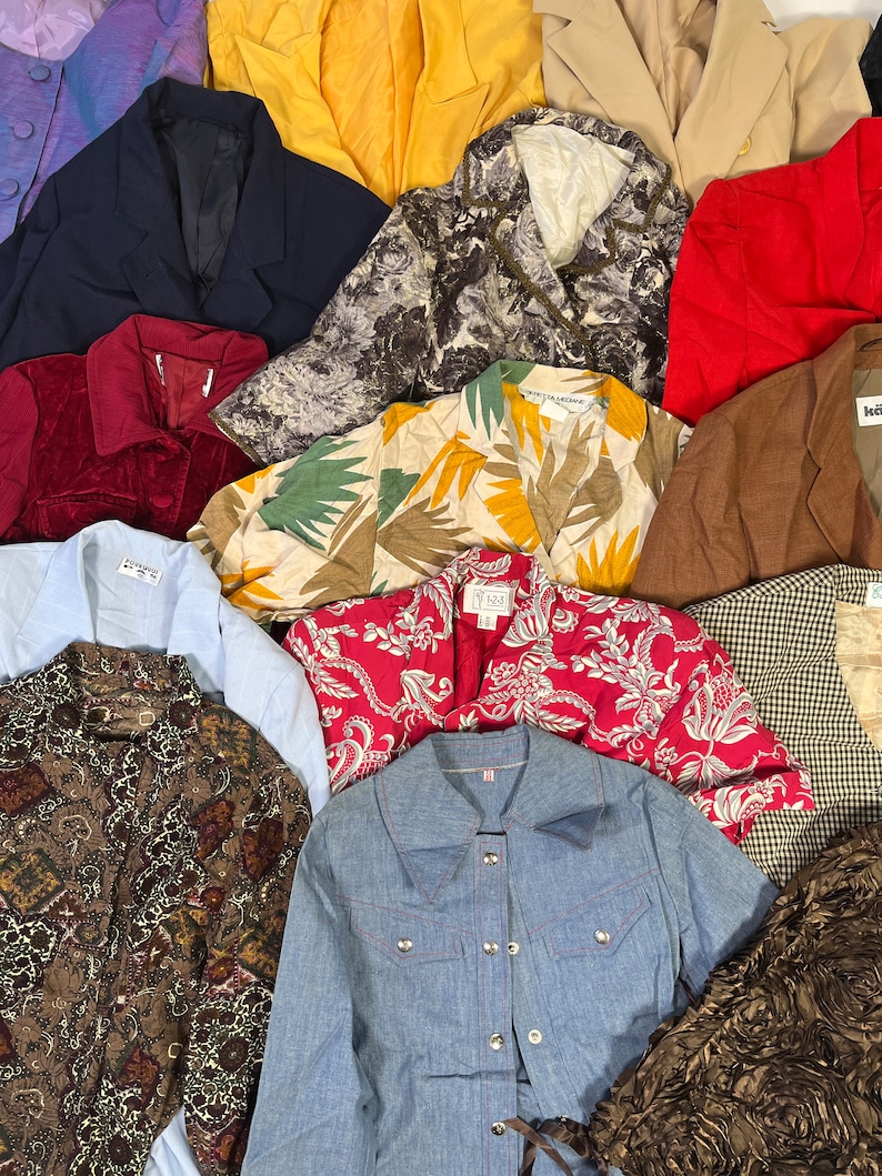 Mystery Vintage Box 10x 70/80/90s Summer Blazer Random Sorting Bulk Lot
