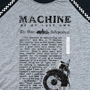 Women&#39;s Motorcycle Raglan Shirt: Biker Girl Tri-Blend Top