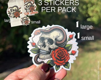 Classic Biker Babe Sticker Pack: Biker Babe Decals, Ride With Attitude (3 pc)
