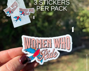 Women Who Ride Sticker Pack: Biker Chicks, Bird Tattoo Decals